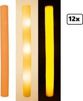 12x LED Foam stick licht oranje - Holland Orange festival thema feest party disco led verlichting fun