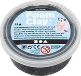 Foam Clay®, zwart, glitter, 35gr