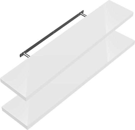 Henor Doppelter TV Riser aus Holz, 140 x 35 x 15 cm, Weiß Unterstützt 100 kg