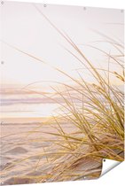 Gards Tuinposter Strand en Duinen tijdens Zonsondergang - 120x150 cm - Tuindoek - Tuindecoratie - Wanddecoratie buiten - Tuinschilderij