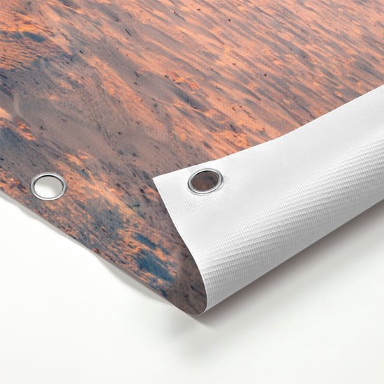 Gars Affiche de jardin Plage tropicale au coucher du soleil - 120x120 cm - Toile jardin - Décoration de jardin - Décoration murale extérieur - Tableau jardin