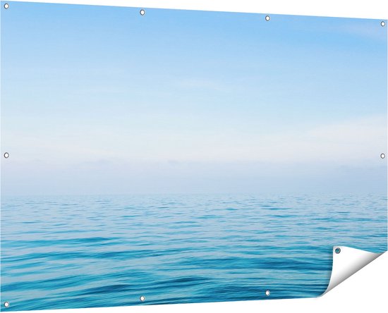 Gards Tuinposter Zee met een Blauw Hemel Achtergrond - 150x100 cm