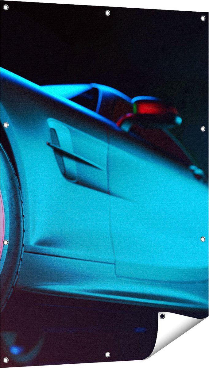 Gards Tuinposter Moderne Sportwagen Auto - 80x120 cm - Tuindoek - Tuindecoratie - Wanddecoratie buiten - Tuinschilderij Multikleur