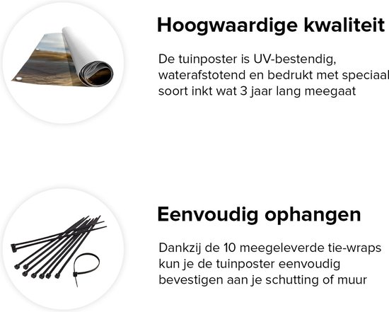 Affiche de jardin du Gards Dunes et Mer - 40x40 cm - Toile de jardin - Décoration de jardin - Décoration murale extérieure - Tableau de jardin