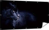 Gards Tuinposter Zwarte Panter - 160x80 cm - Tuindoek - Tuindecoratie - Wanddecoratie buiten - Tuinschilderij