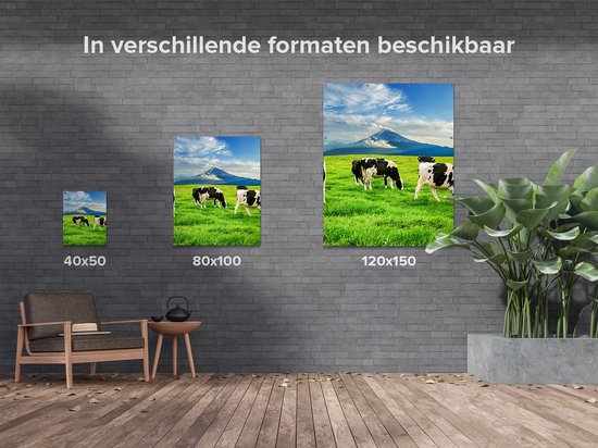 Affiche de jardin Gards Vaches dans le pré - 40x50 cm - Toile de jardin - Décoration de jardin - Décoration murale extérieure - Tableau de jardin