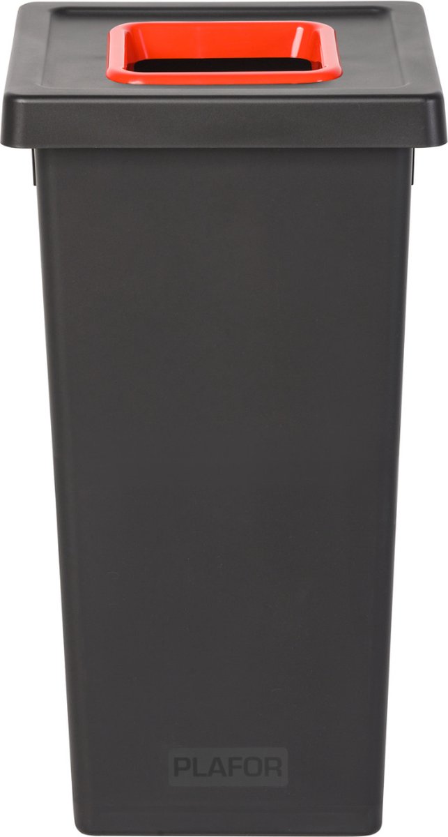 Goedkoopste Plafor Fit Bin, Prullenbak voor afvalscheiding - 75L – Zwart/Rood- met 5 gratis stickers – recycle – afvalbak - vuilnisbak – afvalemmer – afvalscheiding – vuilnisemmer – sorteerafvalemmer – recycling – hygiënisch - kantoor - keuken