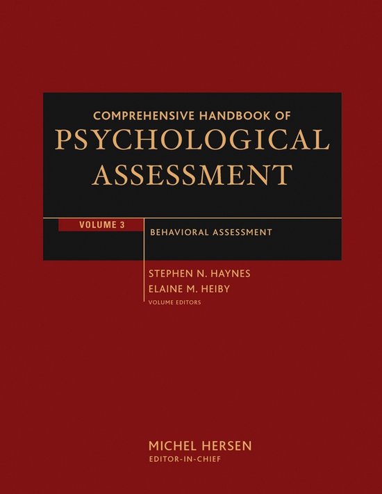 Comprehensive Handbook of Psychological Assessment, Volume 3 ... - cover