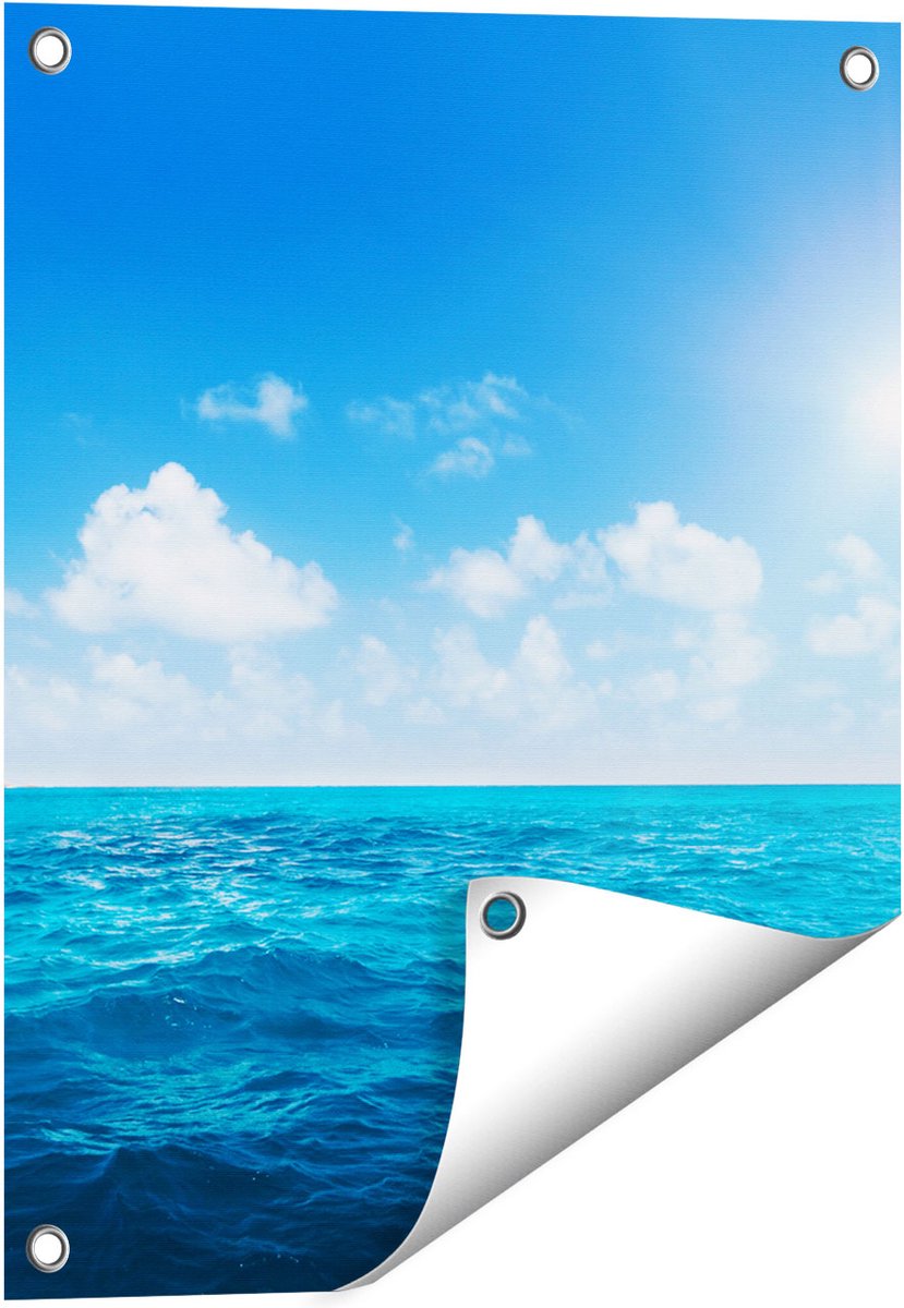 Gards Tuinposter Water Midden op Zee met Zonneschijn - 40x50 cm - Tuindoek - Tuindecoratie - Wanddecoratie buiten - Tuinschilderij Multikleur