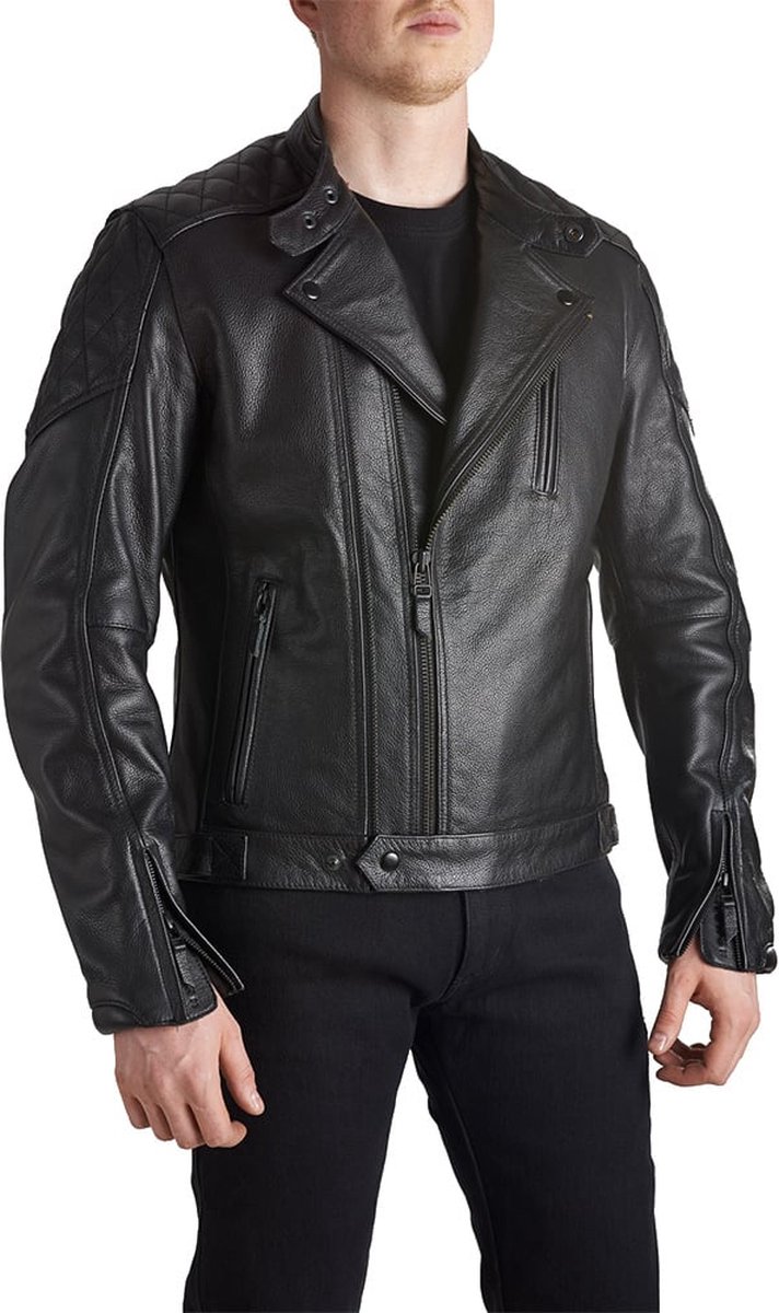 Pando Moto Twin Leather Jacket Black XL - Maat - Jas