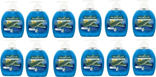 Palmolive Handzeep – Pompje Hygiene Plus Fresh Blauw  - Voordeelverpakking 12 x 300 ML