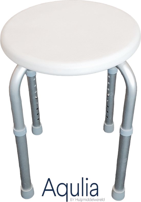 Aqulia Douchekruk Rond wit in hoogte verstelbaar antislip doppen