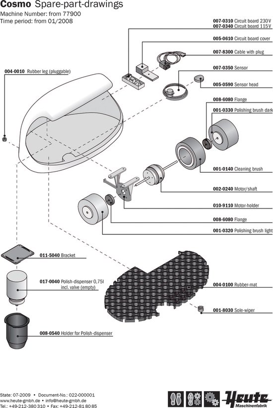 Heute Brosse à polir DARK petite pour cireuse à chaussures