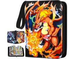 foto van Buxibo Verzamelmap Geschikt voor Speelkaarten - Verzamelalbum met Rits - 9 Pocket Map Binder Houder - Opbergmap voor 900 Kaarten - Dragon