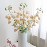 Zijden Boeket Campanula Boeket – 83cm hoog – 3 stelen - doe-het-zelf boeket – DIY – alle kunstbloemen los geleverd – Lente – multi color – Kunstbloemen - nep bloemen - nepbloemen - kunstplanten Champagne