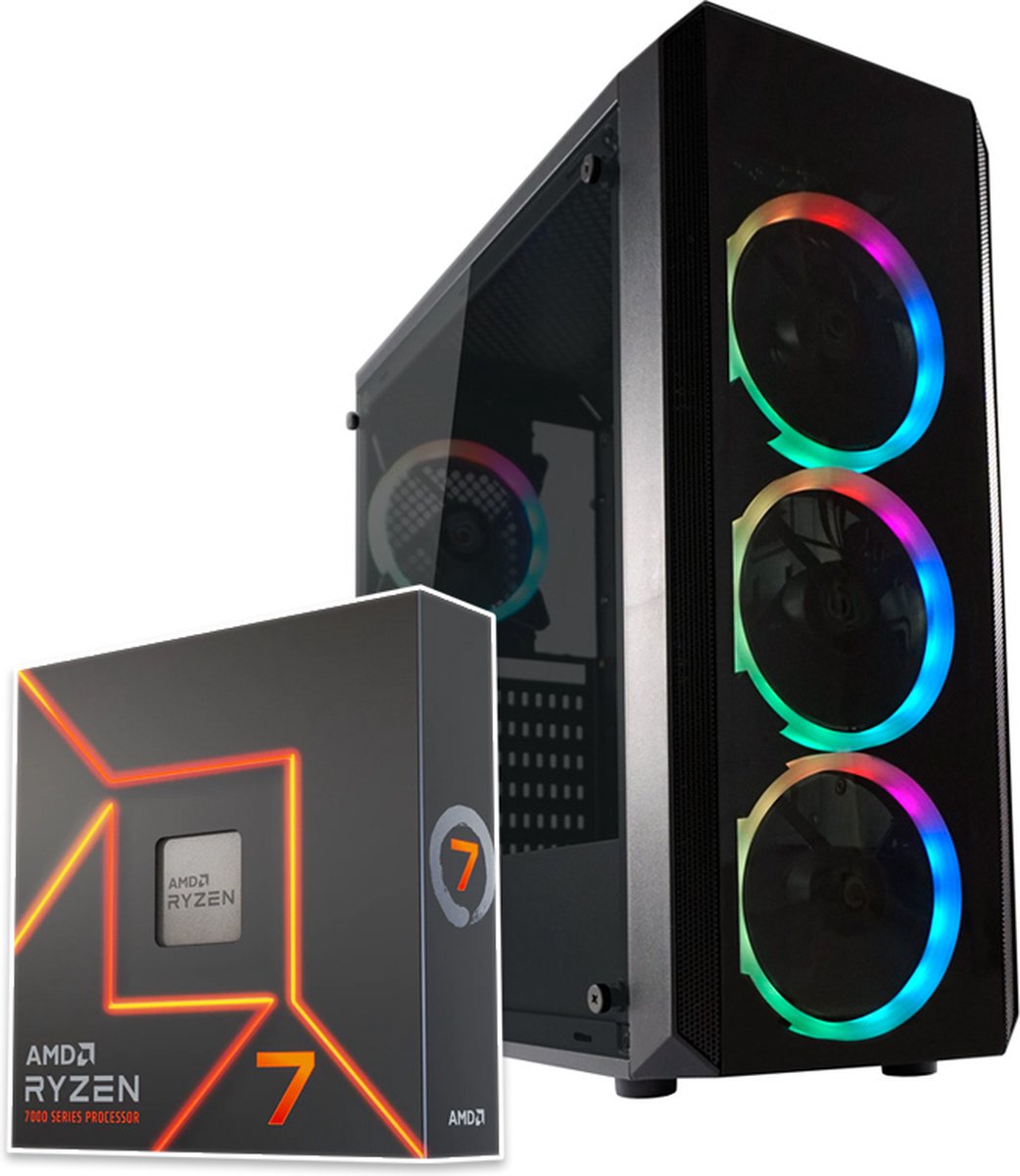 Circular RGB Gaming PC | AMD Ryzen 7 - 7700X | GeForce RTX 4070
