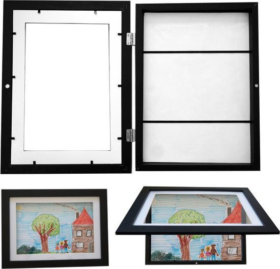Joyshare A4 Fotolijst Kindertekeningen hout - Fotolijst Wissel Kindertekeningen 24 x 33 x 3 cm Zwart 1 stuk Joyshare A4 Fotolijst Kindertekeningen hout - Fotolijst Wissel Kindertekeningen 24 x 33 x 3 cm Zwart 1 stuk