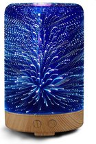 Aroma Diffuser 3D - Glas met LED Verlichting - Luchtbevochtiger - Vernevelaar - Nachtlampje - 100ml