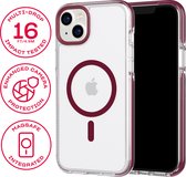 Tech21 Evo Crystal - iPhone 14 Plus hoesje - Schokbestendig telefoonhoesje - Geschikt voor MagSafe - Transparant/Rood - 4,9 meter valbestendig - Flexshock