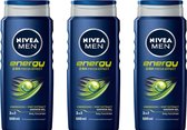 NIVEA Douchegel XL - Men Energy - 3 x 400 ml