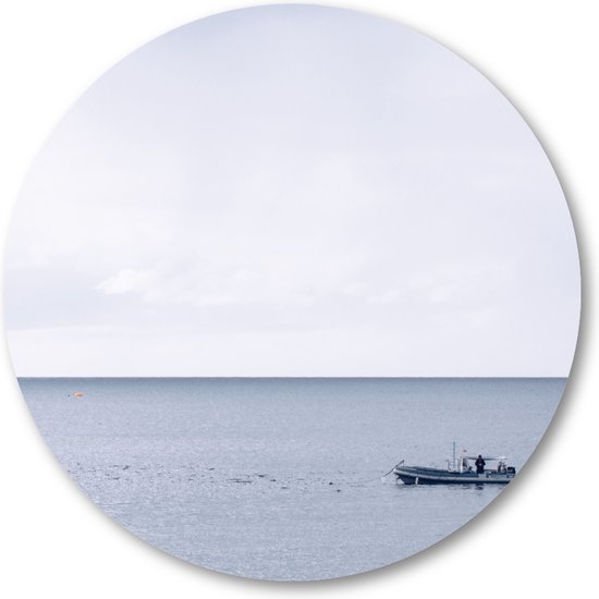 Baie avec bateau - Lanzarote - Cercle mural Forex 40cm