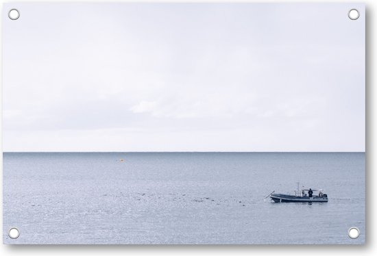 Baai met boot - Lanzarote - Tuinposter