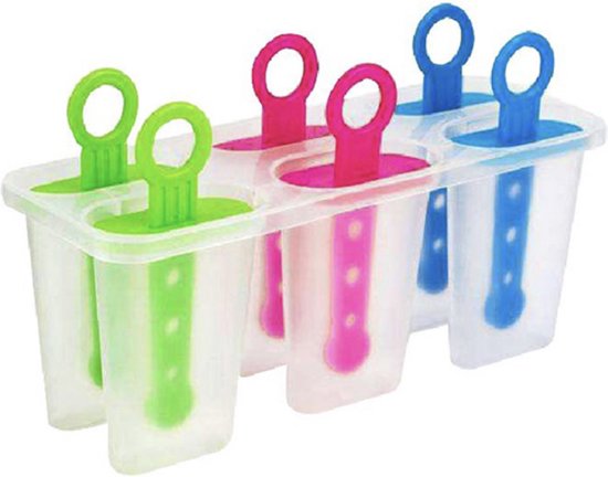 Plastic Waterijs Vormen (Set 6 Stuks) - IJslolly – IJsvormpje – IJsjes Maker - Zelf Ijs Maken – Waterijs