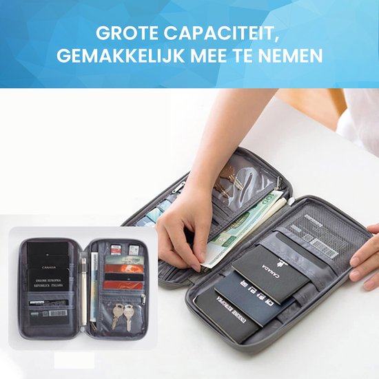 YONO Reisportemonnee - Paspoort Tasje - Travel Wallet - Mapje - Etui - Hoesje - Zwart