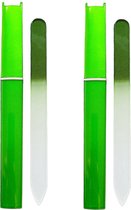 Glazen Nagelvijl Groen - 2 Stuks met doosje - Glasvijl – Manicure – oDaani