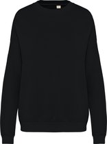 Biologische unisex sweater 'Terry' lange mouwen Washed Black - XL