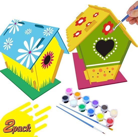 Yuet Kit YUET DIY Vogelhuis Kit,Paint Build Crafts Vogelhuisjes voor meisjes ...
