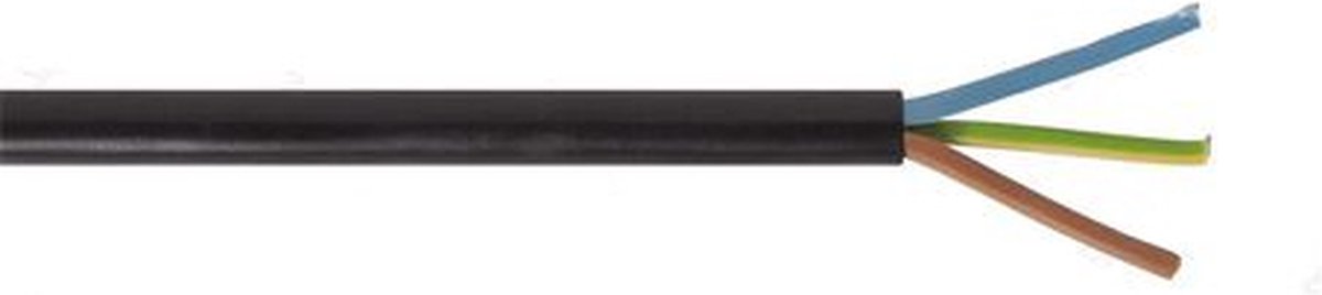 Huishoudsnoer 3x1.5mm² - rond - zwart - 100 meter