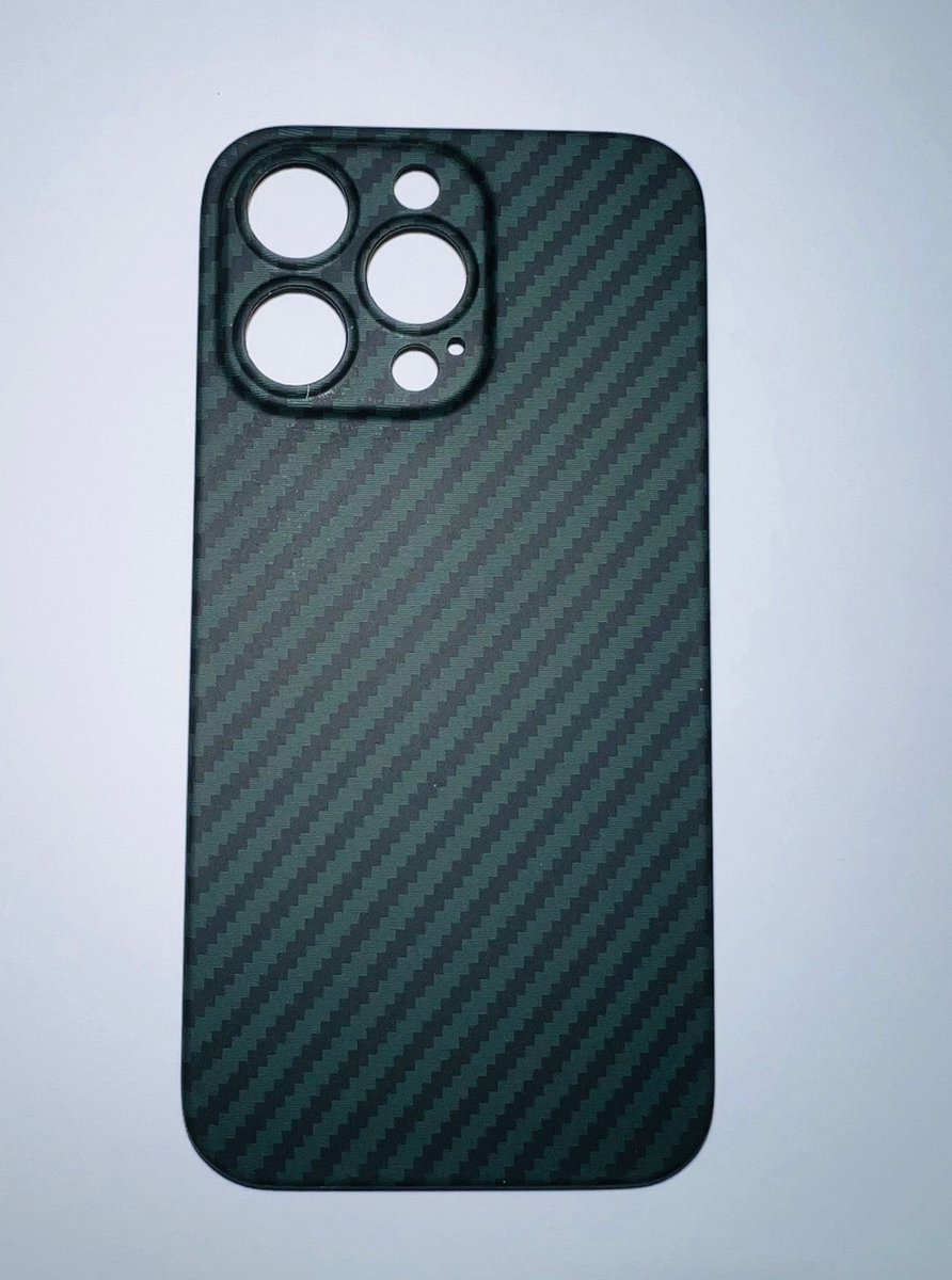 RNZV - Iphone 13 case - telefoonhoesje - full camera protection - carbon fiber - groen