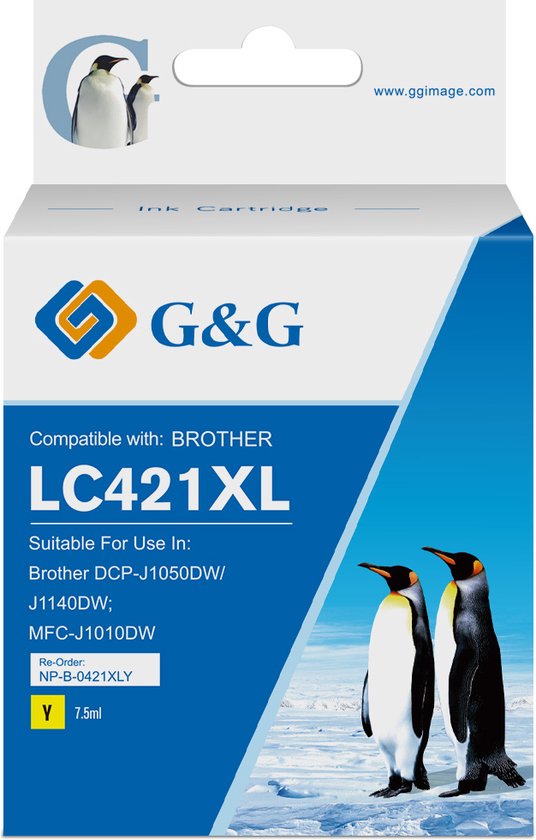 G&G Private Label Cartouche d'encre LC421XL Alternatief pour Brother LC-421  LC-421XL 