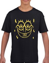 Spongebob - Kinder T-Shirt - Zwart - Maat 110 /116 - T-Shirt leeftijd 5 tot 6 jaar - Grappige teksten - Cadeau - Shirt cadeau - Spongebob Squarepants - verjaardag -