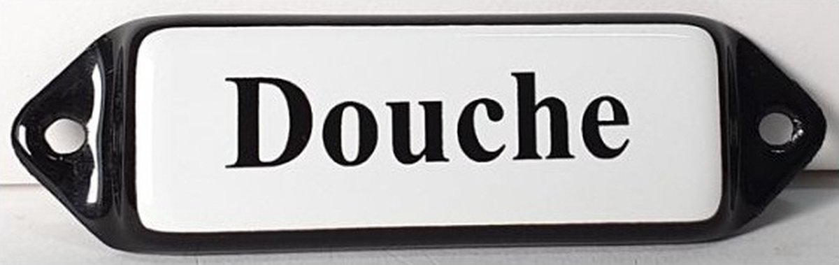 Emaille deurbordje wandbord Douche - 10 x 3 cm model oor