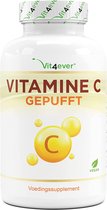 Vitamine C gebufferd - 365 capsules - 1000 mg vitamine C per dagelijkse dosis (2x daags) - "time released" Van plantaardige fermentatie - pH neutraal & zeer goed te verdragen - Veganistisch - Vit4ever