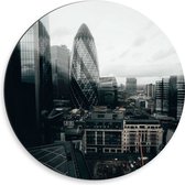 Dibond Muurcirkel - Uitzicht van een Stad - Verenigd Koninkrijk - 50x50 cm Foto op Aluminium Muurcirkel (met ophangsysteem)
