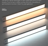 LED Lamp Zilvergrijs - 20cm lengte - Bewegingssensor - Automatisch aan/uit- Nachtmode - Dimbaar - Magneet - Draagbaar - USB opladen- Inclusief Kabel - Plat Model - 3 Tinten Wit - Neutraal - Warm - Koud - Kast - Wand- 5V - Keukenlicht - Verlichting