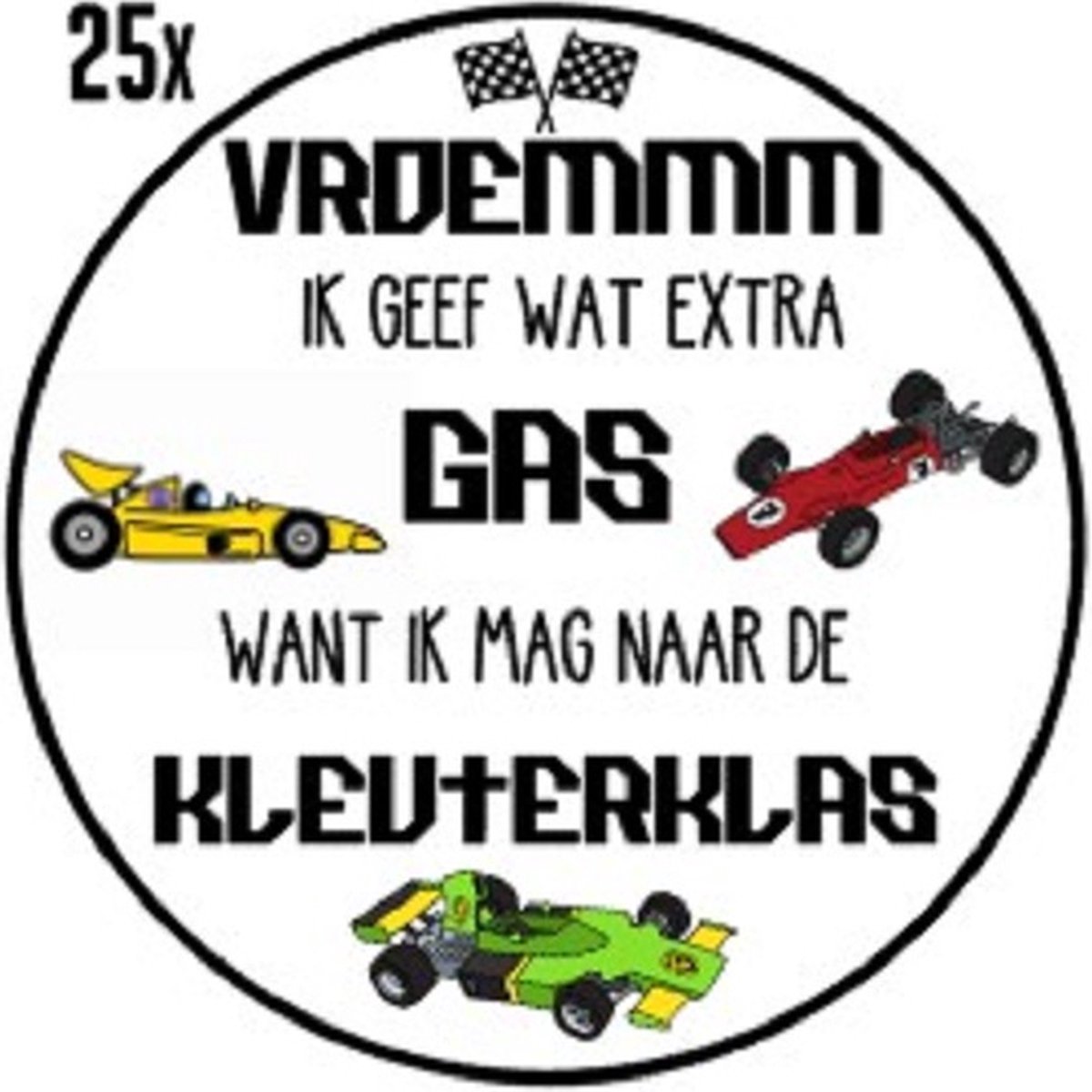 25x Traktatiestickers Auto Racen