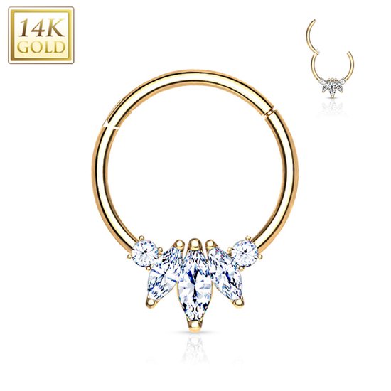 Piercing 14kt clicker marquise 10mm