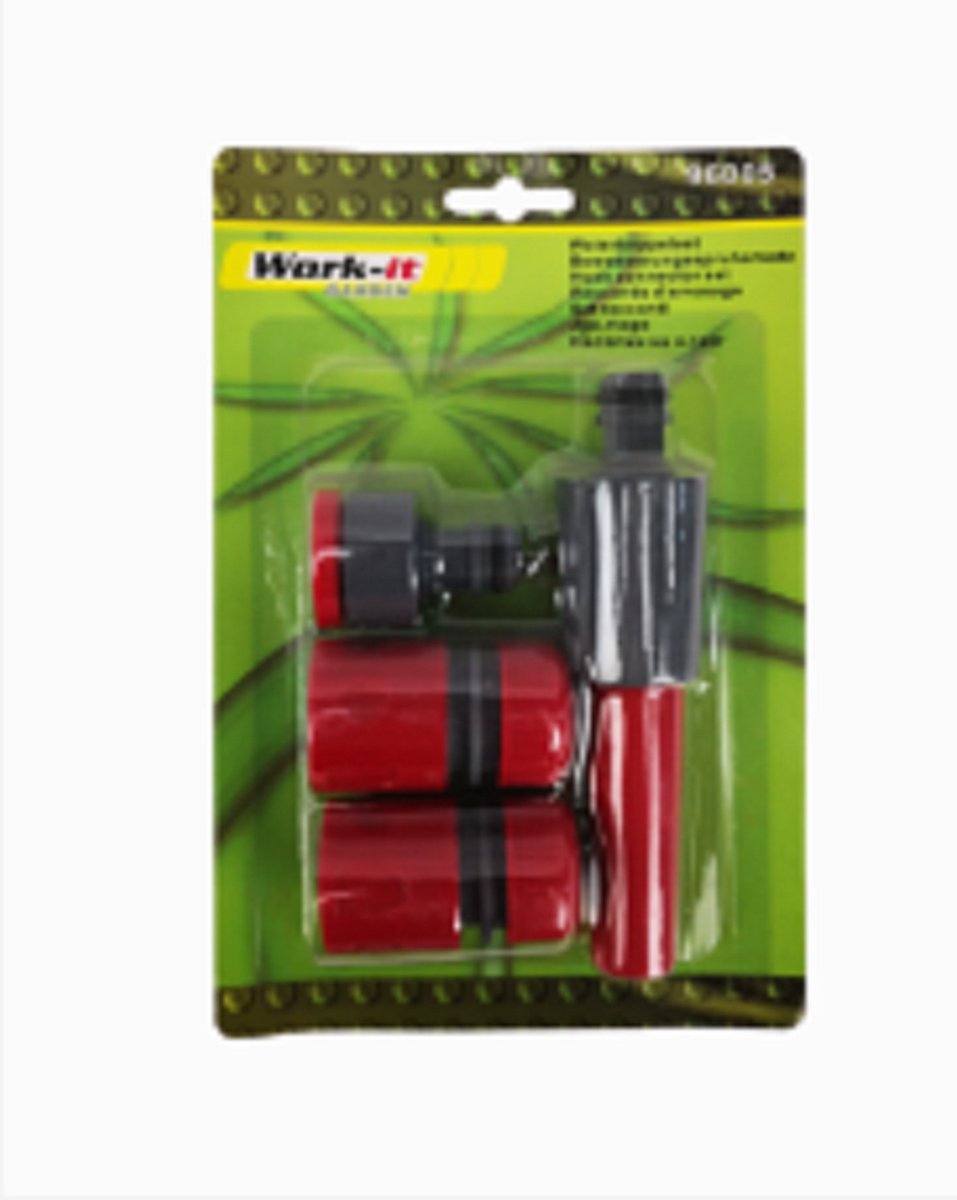 Work-it waterkoppelset Inclusief Koppelingen en Spuitpistool - 1/2" Soft - 5 delig-tuinslang verbindingsset - Tuinslang koppelingen inclusief verstelbare tuinspuit - Waterkoppelset voor de tuinslang