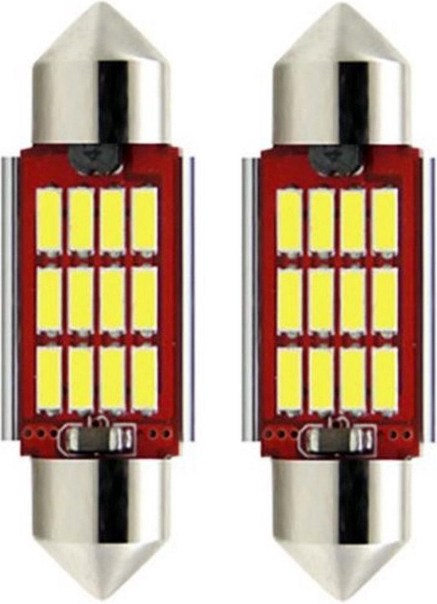 TLVX C5W 35mm Festoon LED Auto lampen / 2 stuks / 35 milimeter / Interieur lamp / Leeslamp / Sfeerverlichting dakhemel / Interior License Bulb / Buislamp / Kofferbak lamp / Kenteken verlichting / Canbus Storingsvrij / 6000K Wit licht / 12V