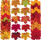 Akyol - herfst versiering - herfst - autum - versiering - herfst decoratie - herfst bladeren - jaartijd - blaadjes - 80 stuks - nepbladeren - bladeren - bladerversiering - herfst versiering