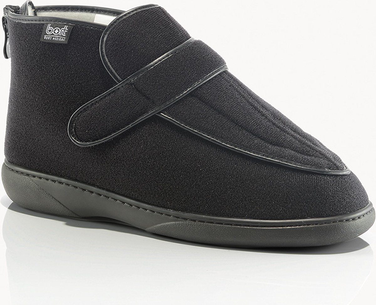 BORT BASIC – VERBANDSCHOENEN / VERBANDPANTOFFELS VOOR DAMES EN HEREN „COMFORT“ MET RITS EN KLITTENBANDSLUITING - WASBAAR – MAAT: 36 – KLEUR: ZWART