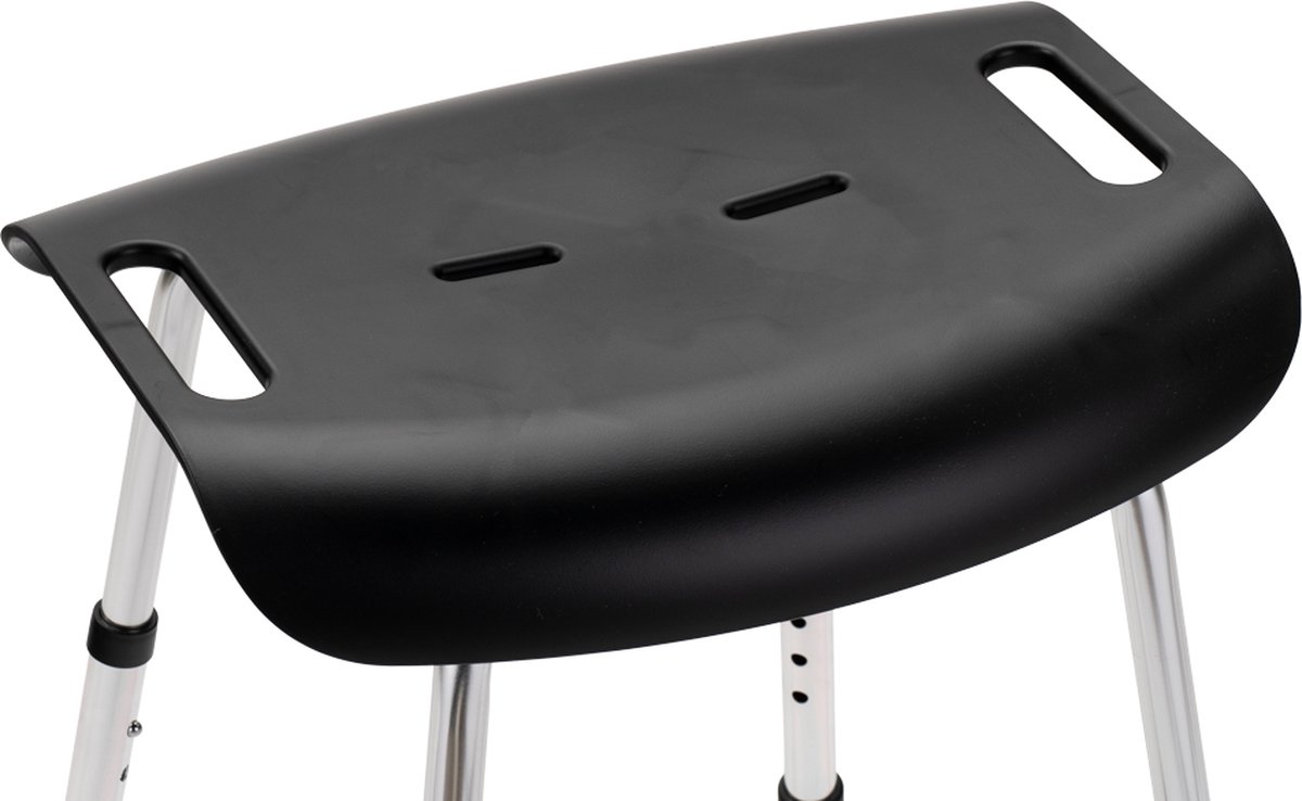 Luxe Design douchekruk met handige handgrepen Zwart In hoogte