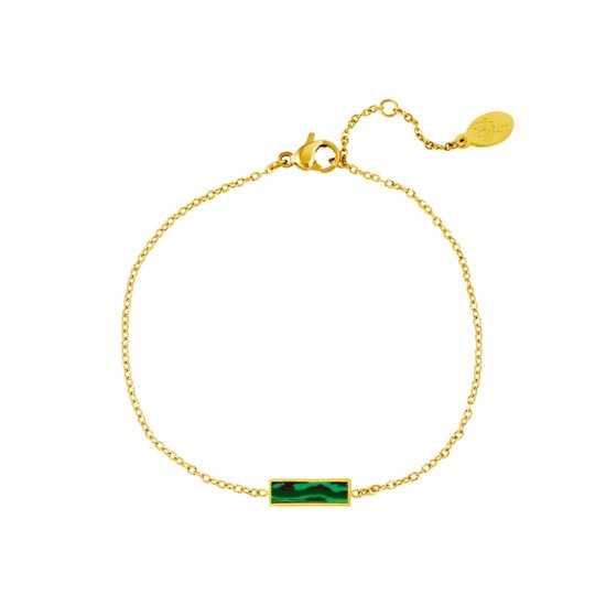 Bracelet avec breloque verte - or