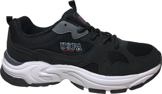 U.S. Polo Assn. - Fox - Mt 40 - Sportieve veter sneakers - zwart fuchsia