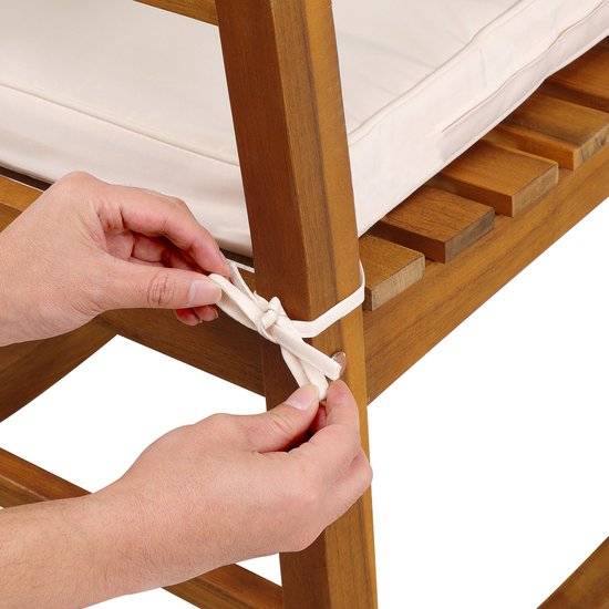 Casaria Schommelstoel – Acaciahout Incl. 2 Kussens – Bruin