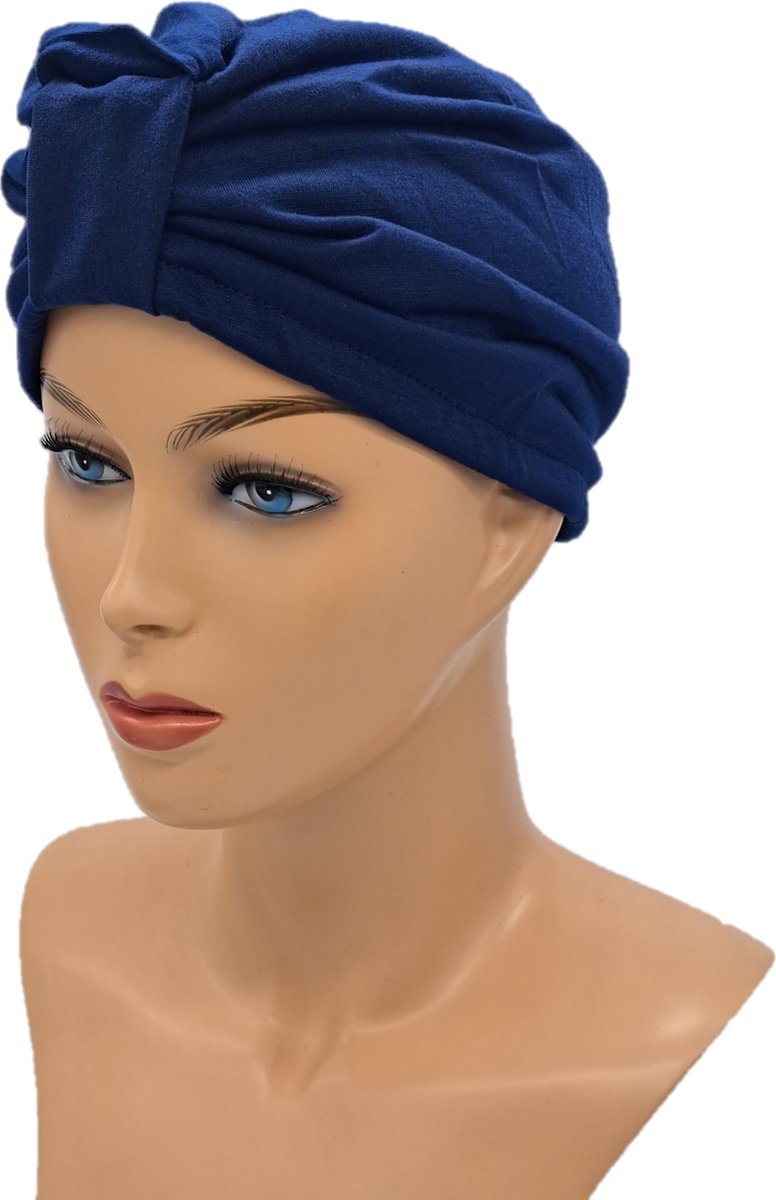 Johnson Headwear® - Chemo muts - Effen Donkerblauw- Dames muts - Chemo Cap - Muts - Cap - Hoofddeksel - Zomer Mutsje